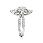 Flora | Oval-cut Solitaire with Pear & Round Side Stones - Nivara