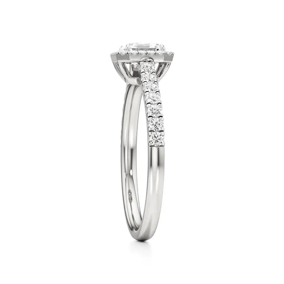 Amara | Asscher-cut Lab-Grown Diamond Halo Ring - Nivara