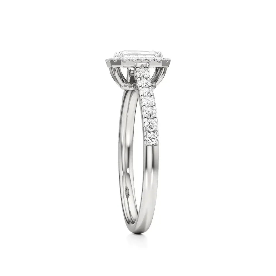 Mira | Emerald Lab-Grown Diamond Halo Ring - Nivara