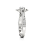 Flora | Round Solitaire with Halo Ring in Floral Design - Nivara