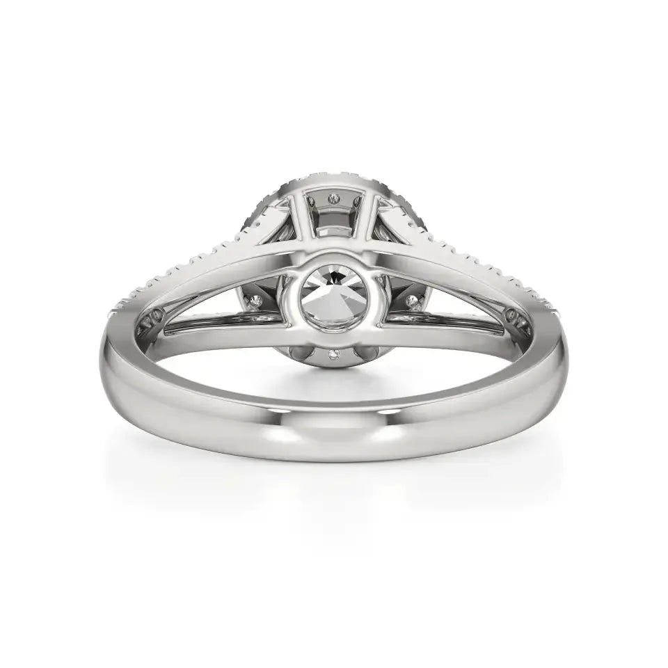 Mira | Round Solitaire with Halo Ring - Nivara
