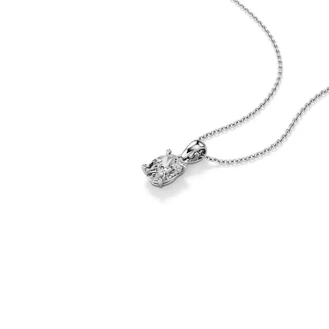 Thea | Oval-Cut Solitaire Lab Grown Diamond 4-Prong Setting Pendant - Nivara