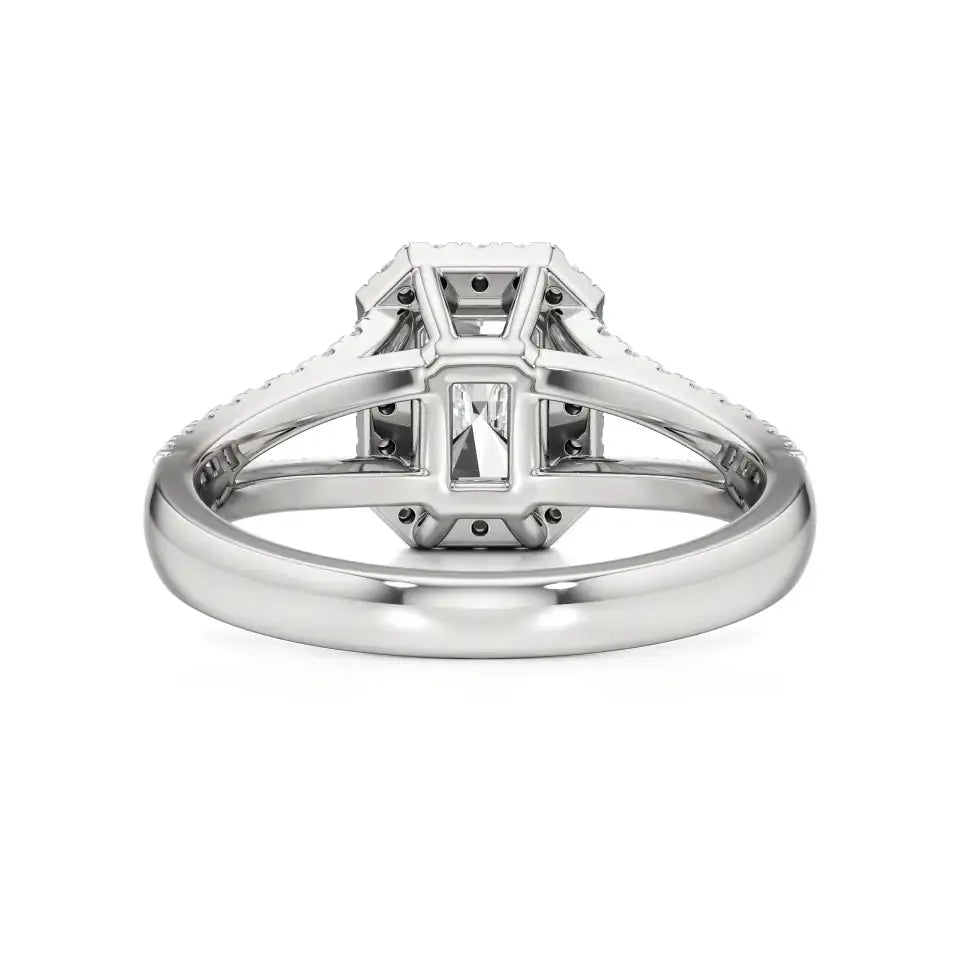 Mira | Emerald Cut Solitaire with Halo - Nivara