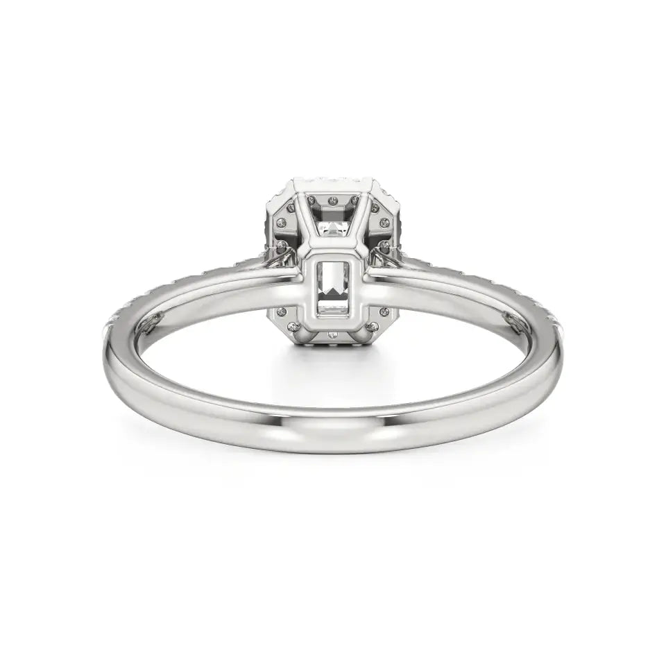 Mira | Emerald Lab-Grown Diamond Halo Ring - Nivara