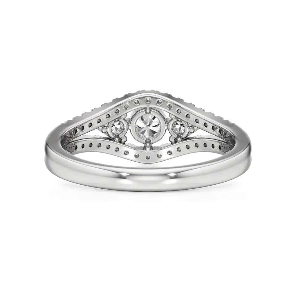 Aria | Round & Radiant Lab-Grown Diamond Three-Stone Ring - Nivara