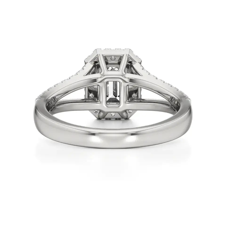 Mira | Round & Emerald Lab-Grown Diamond Halo Ring - Nivara
