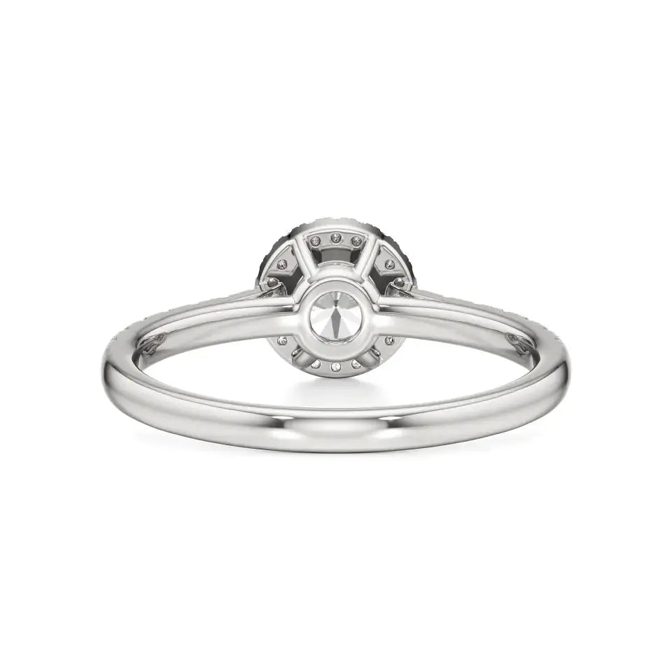 Mira | Round Lab-Grown Diamond Ring with Halo around it - Nivara