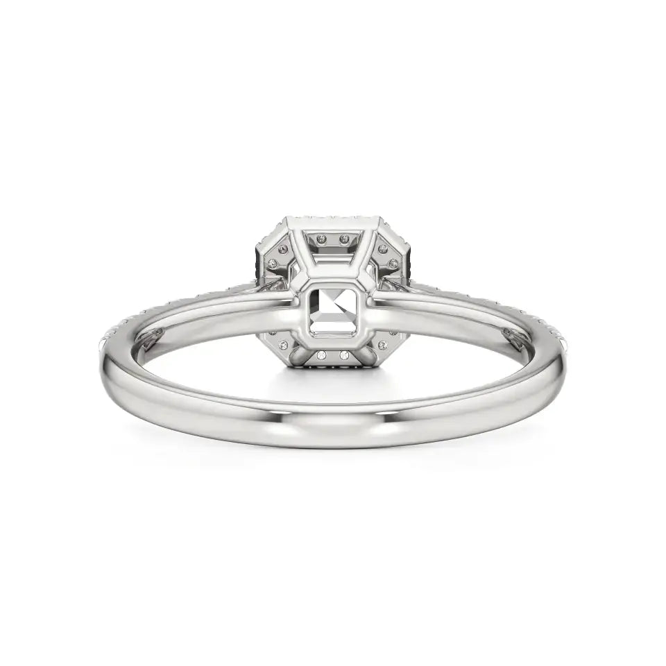 Amara | Asscher-cut Lab-Grown Diamond Halo Ring - Nivara