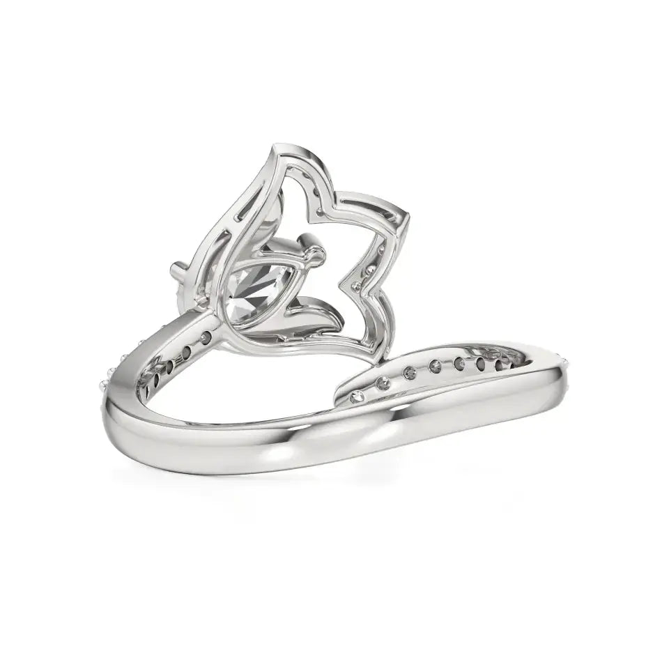 Flora | Round & Pear Lab-Grown Diamond Ring with Pav�� Accents - Nivara