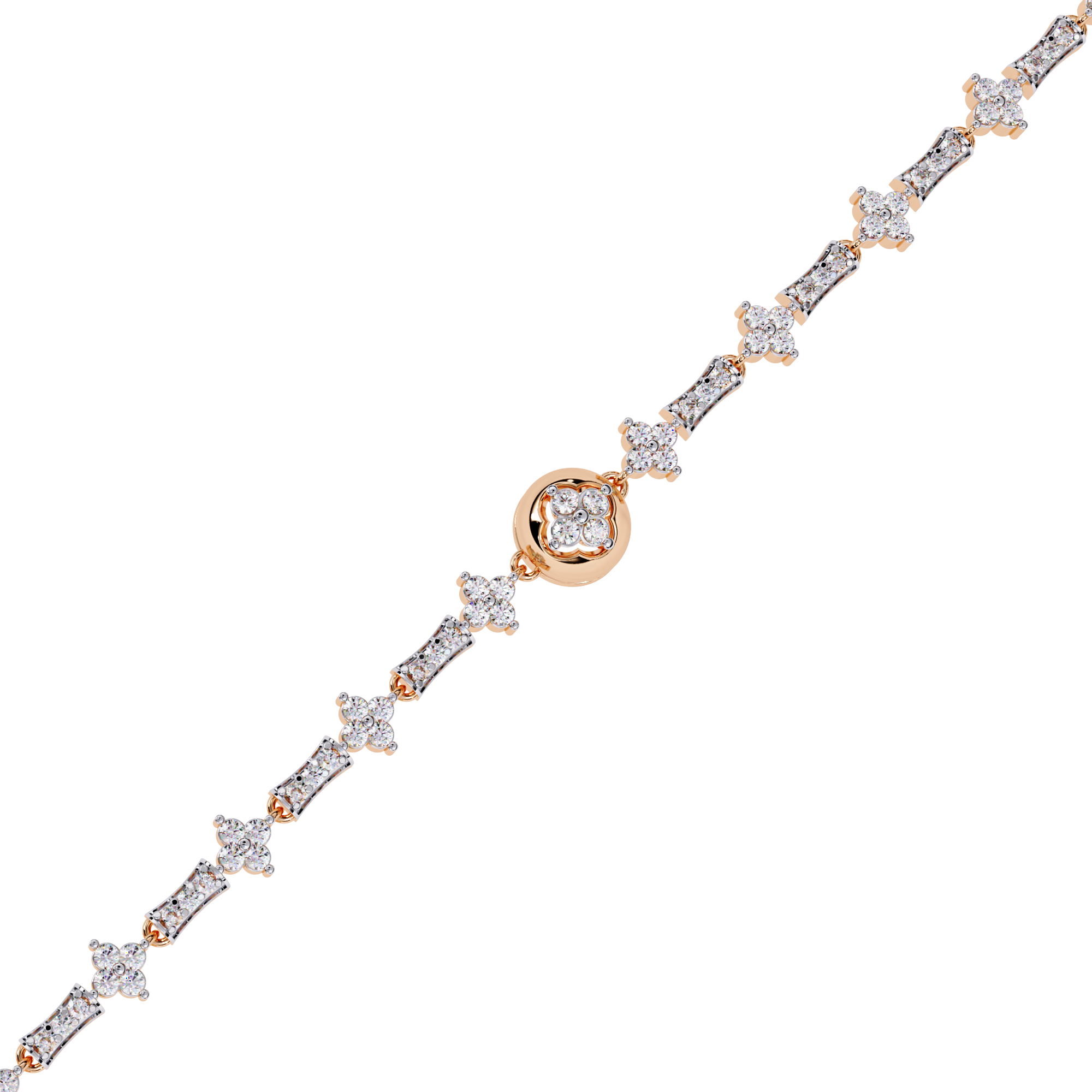 Flora | Round Lab grown diamond bracelet with flower motif