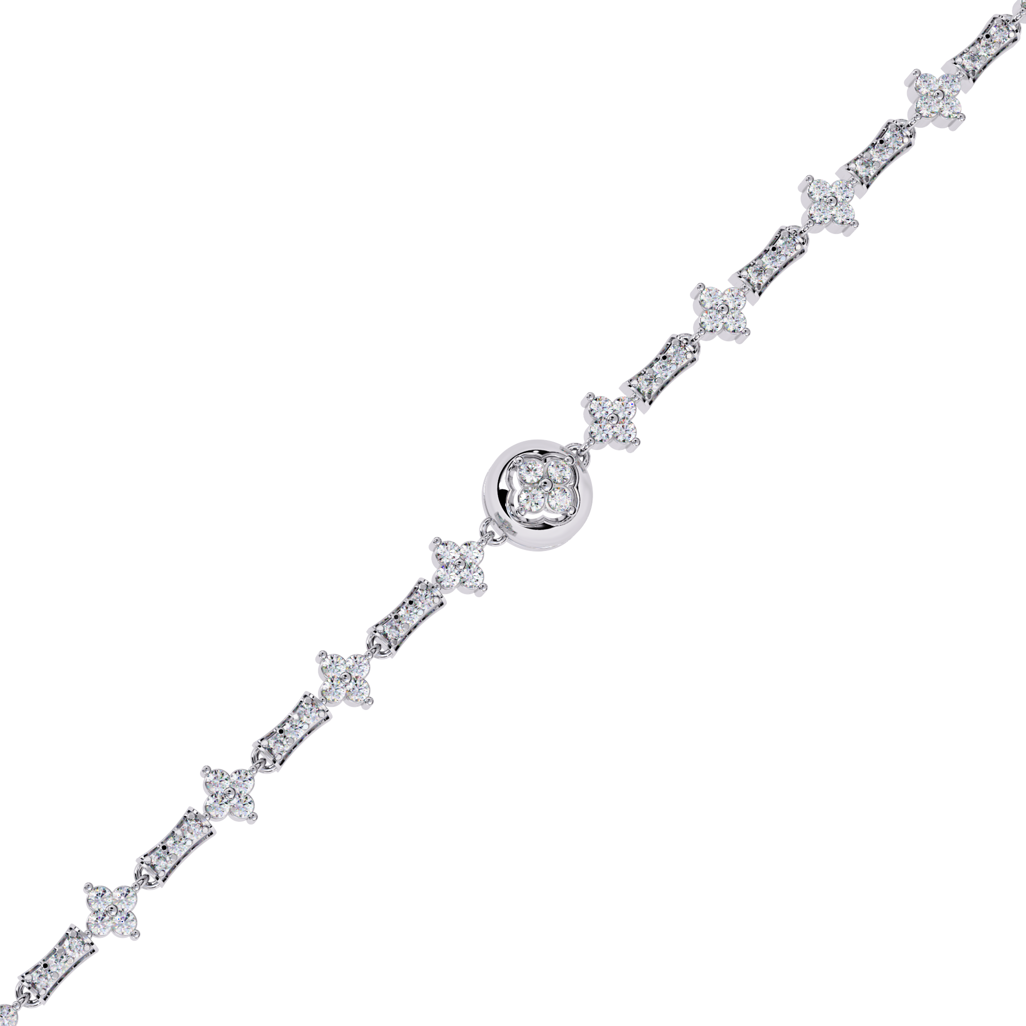 Flora | Round Lab grown diamond bracelet with flower motif
