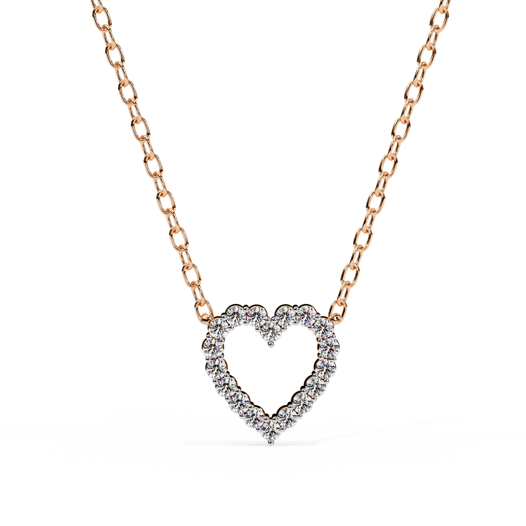 Anek | Timeless Heart Diamond Pendant with Elegant Chain