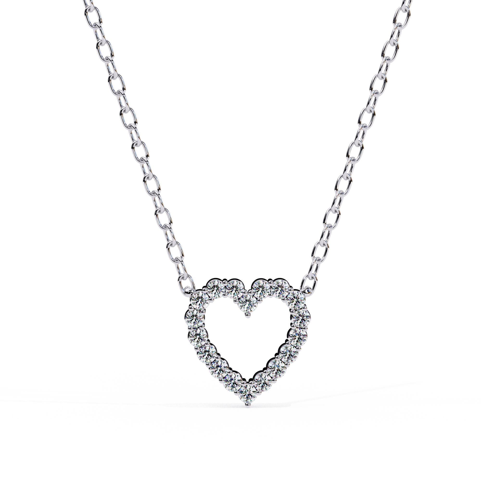 Anek | Timeless Heart Diamond Pendant with Elegant Chain