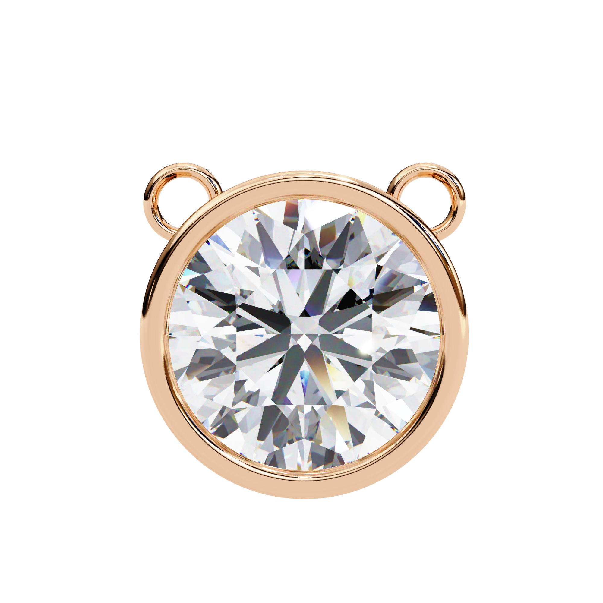 Amora | Round diamond in bezel setting pendant