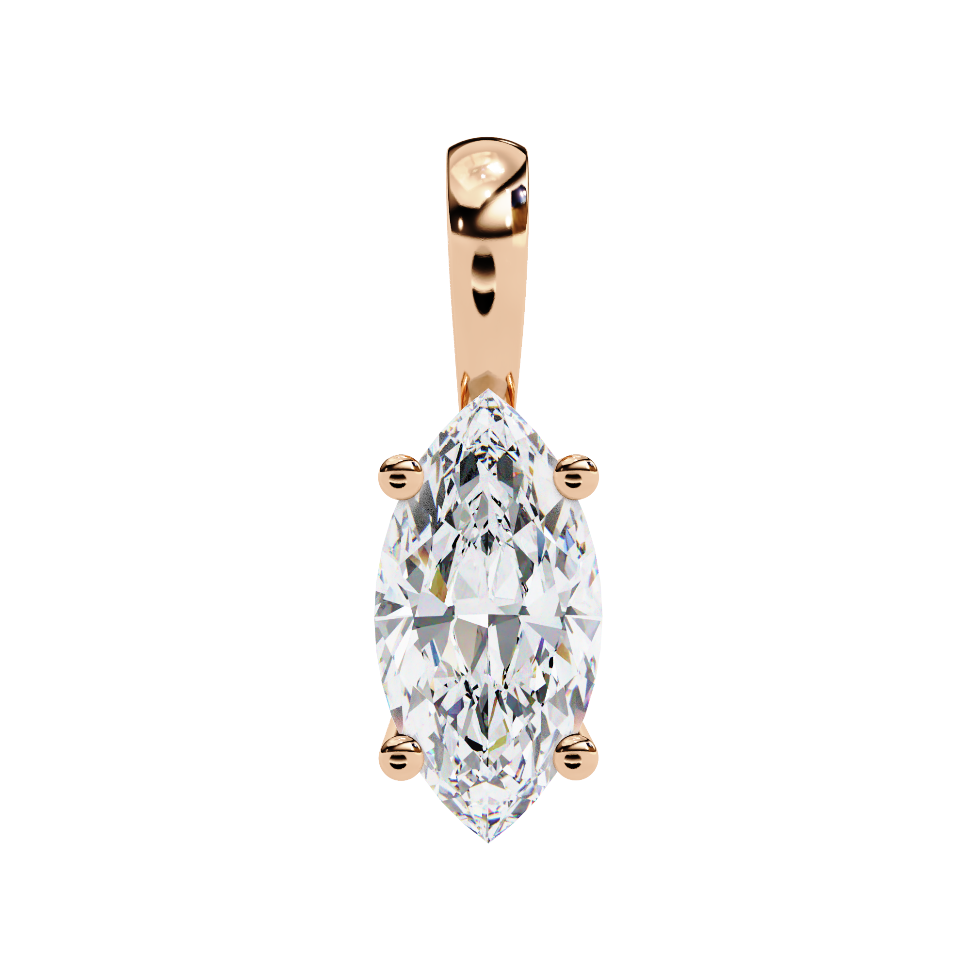 Thea | Graceful Marquise Diamond Solitaire Pendant with Classic Basket Setting