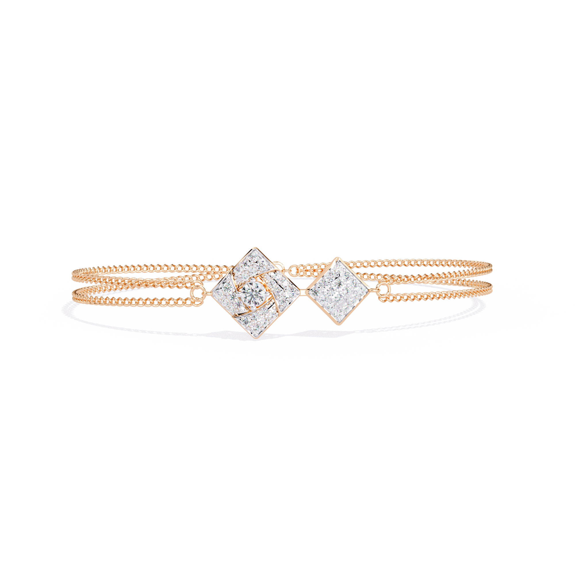 Rupak | Round Lab Grown Diamond Geometric Bracelet
