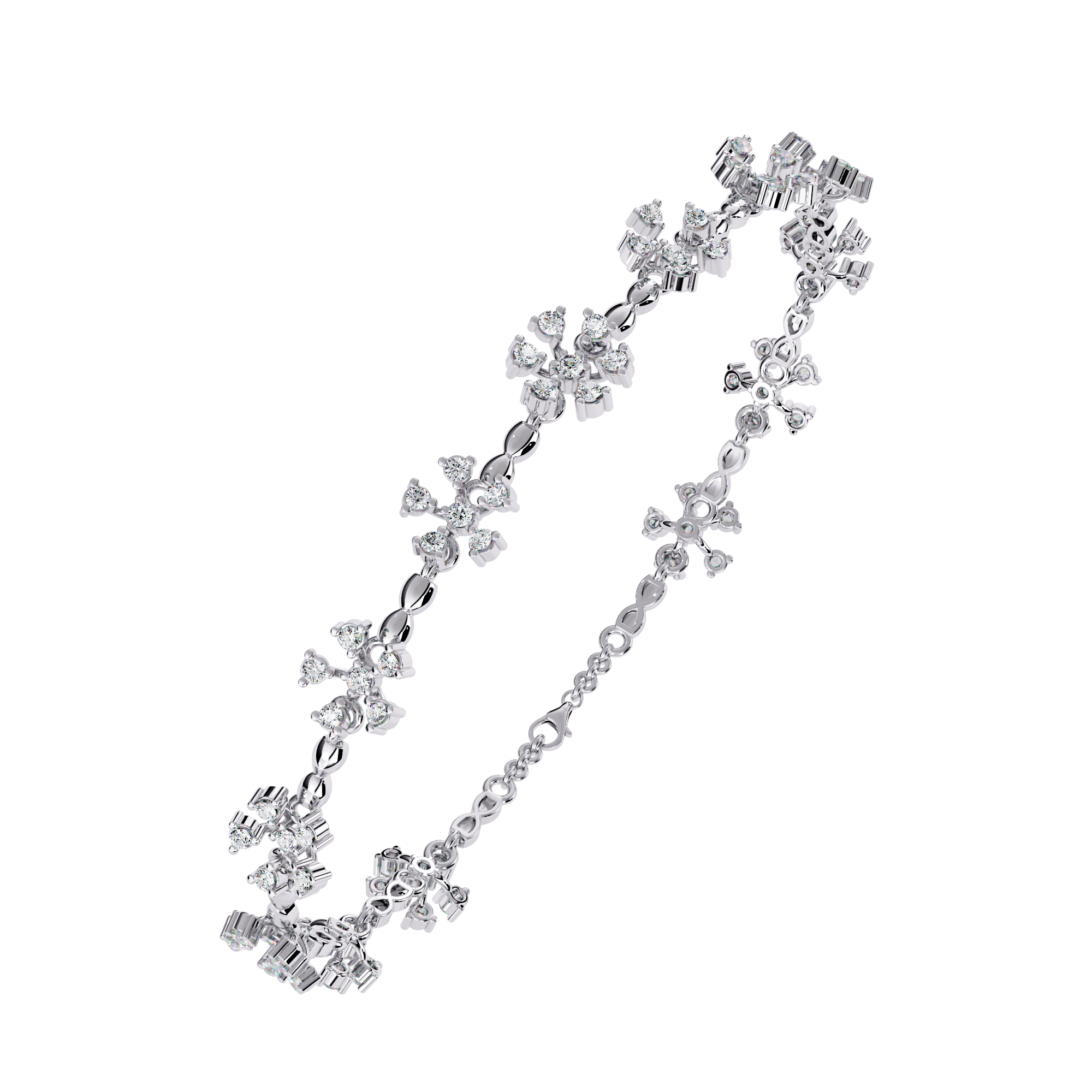 Flora | Round Lab Grown Diamonds Bracelet with flower motif