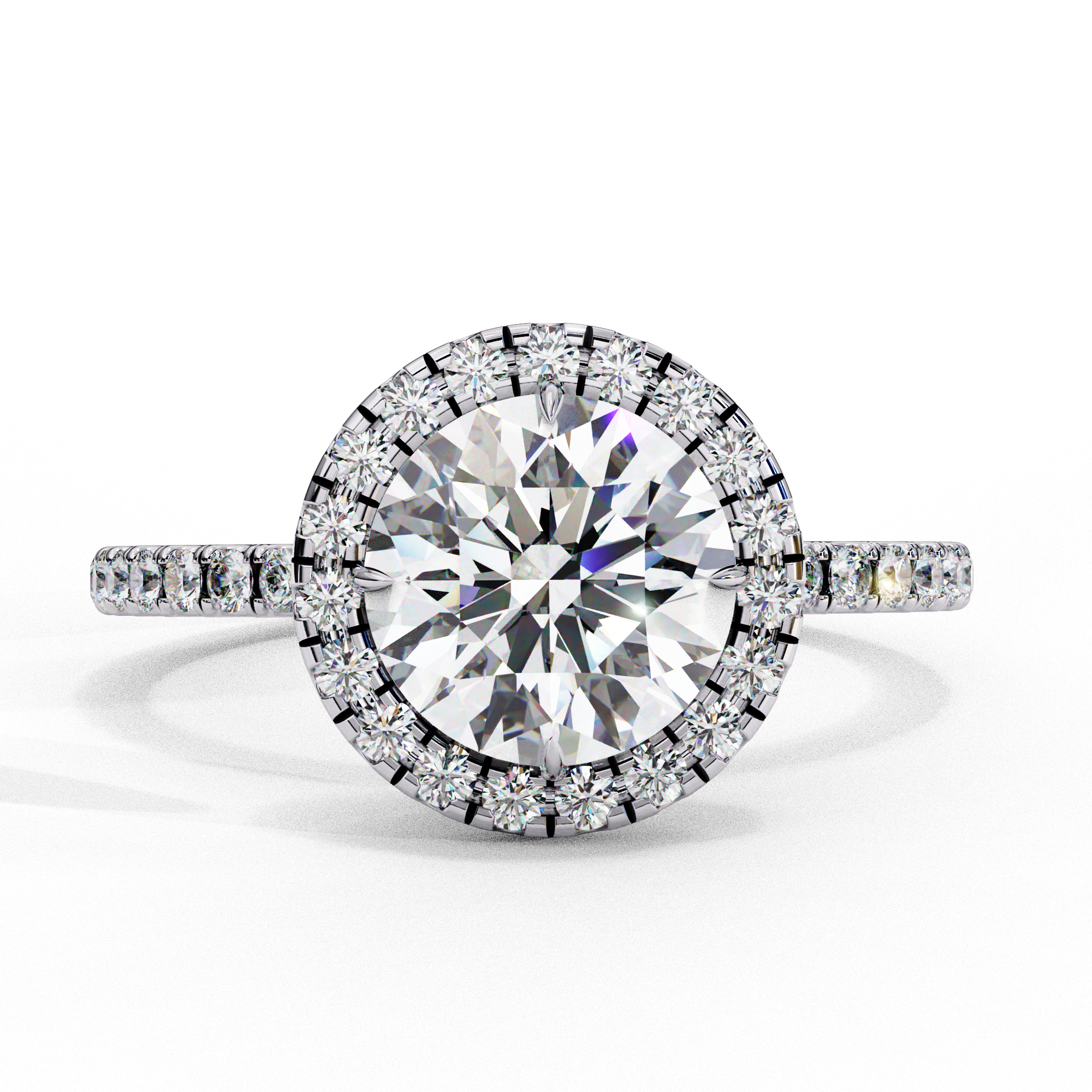 Sol | Classic Round diamond with halo around it