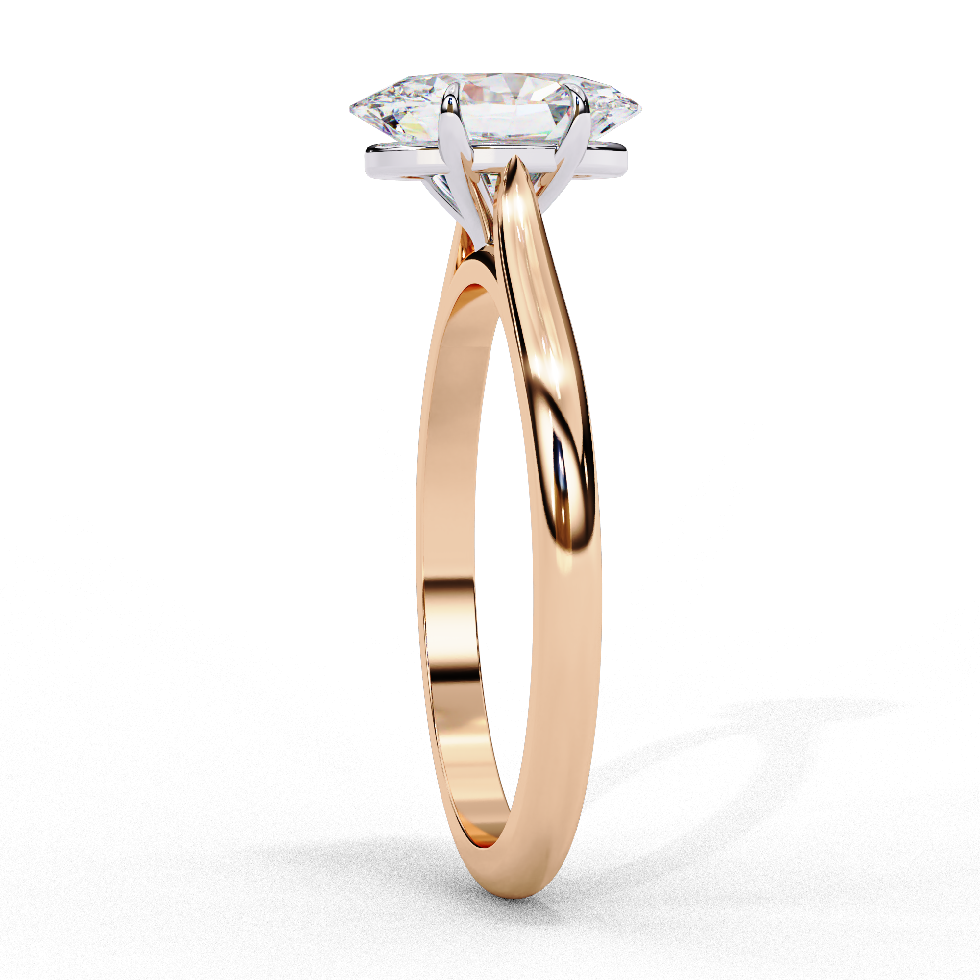 Amora | Classic Oval-Cut Diamond Ring with Plain Band