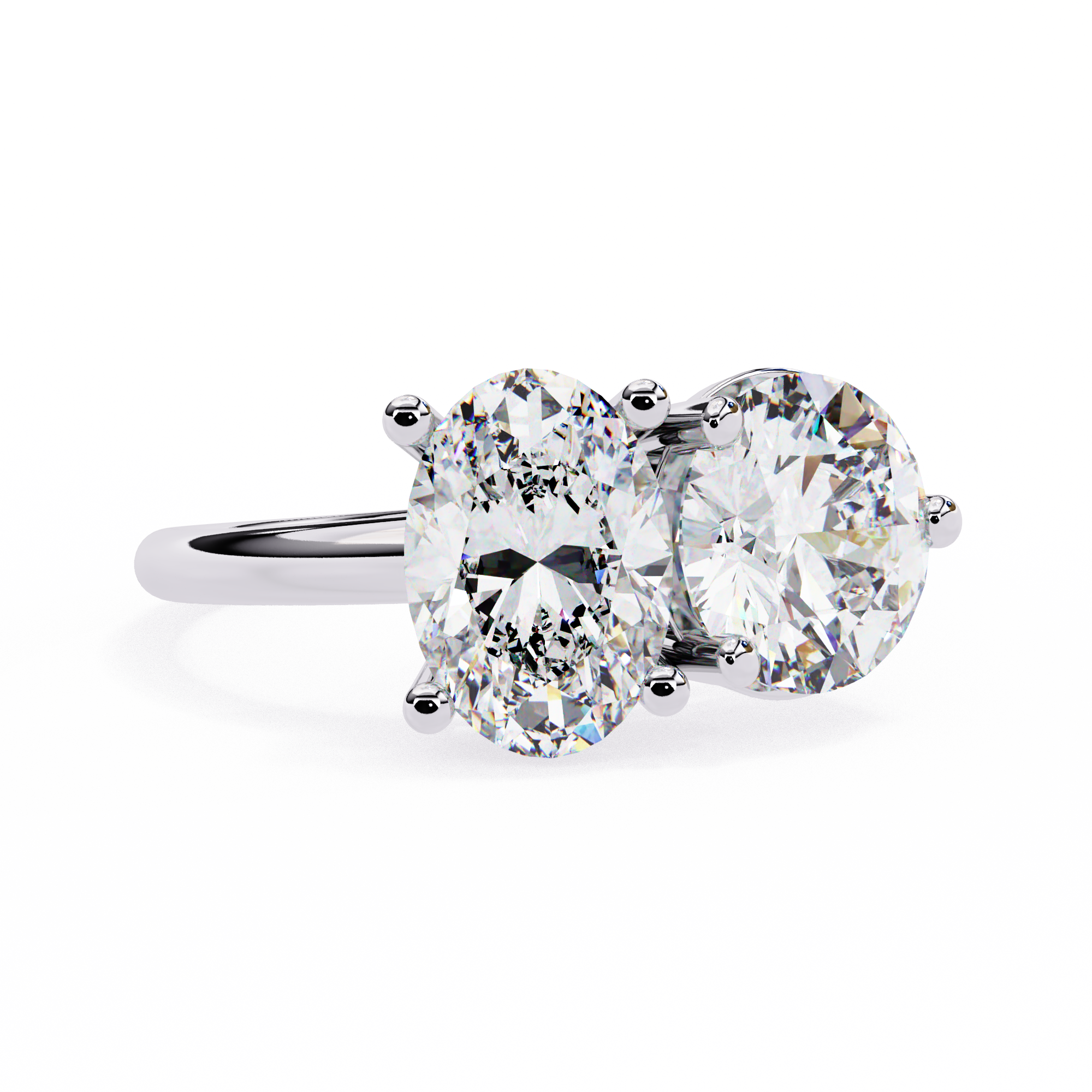Toi et Moi | Round and Oval Diamond Ring