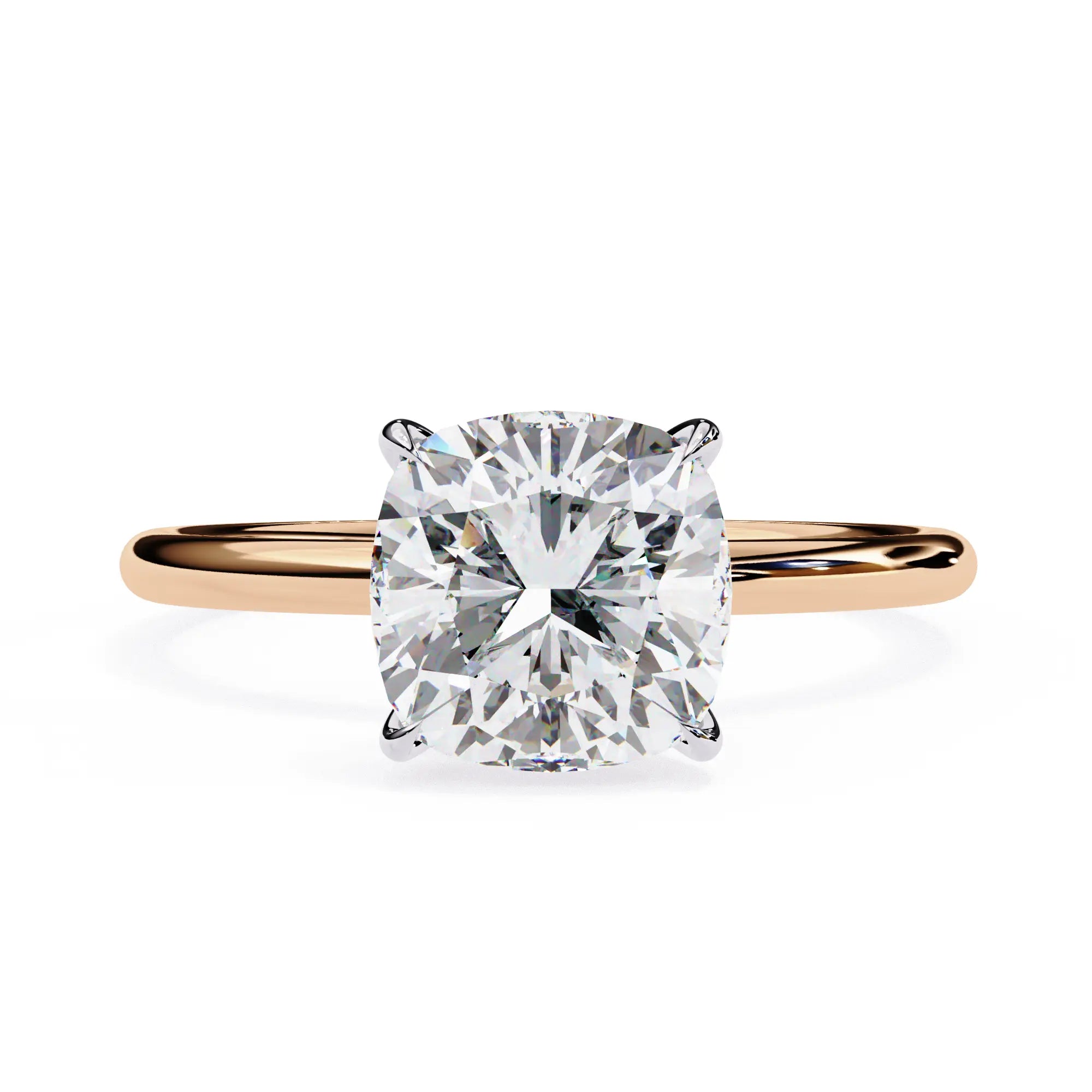 Mirage Classic Cushion-Cut Diamond Ring with Sleek Band