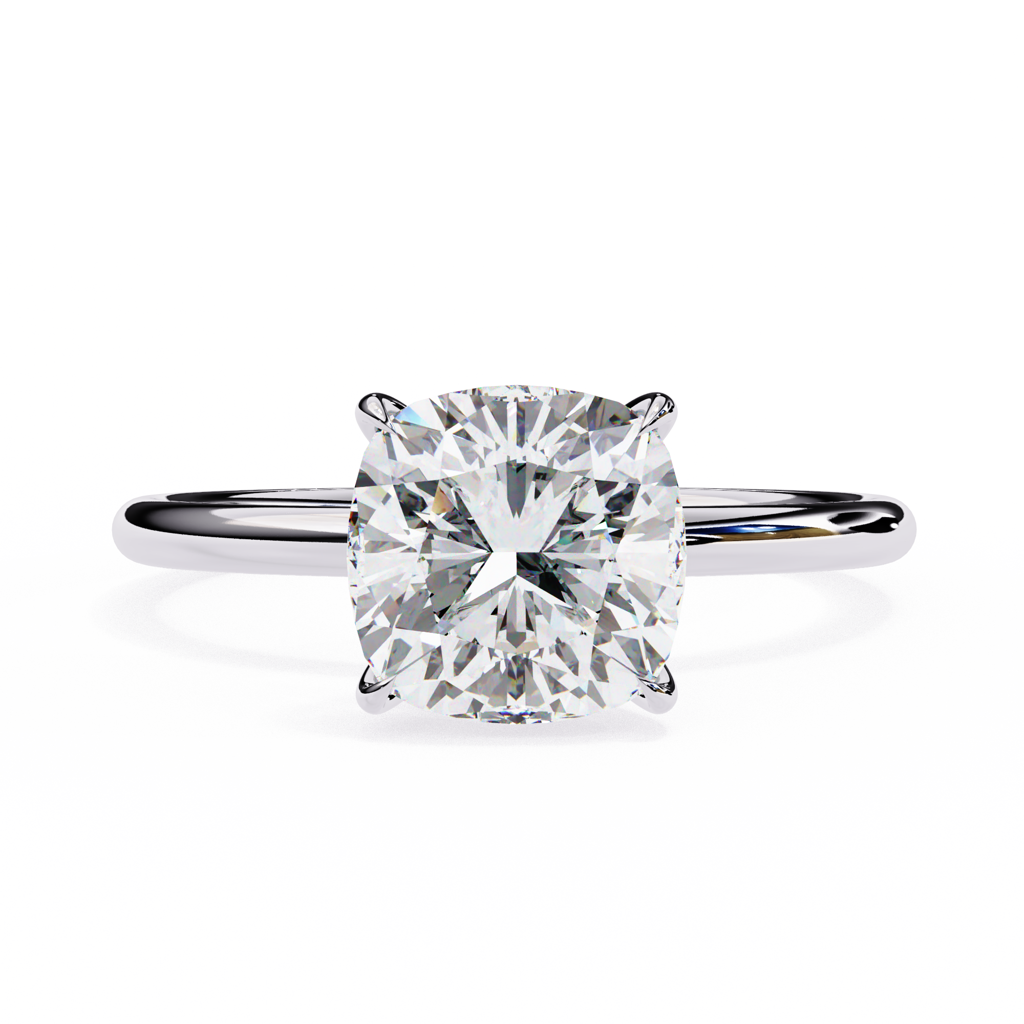 Mirage | Classic Cushion-Cut Diamond Ring with Sleek Band
