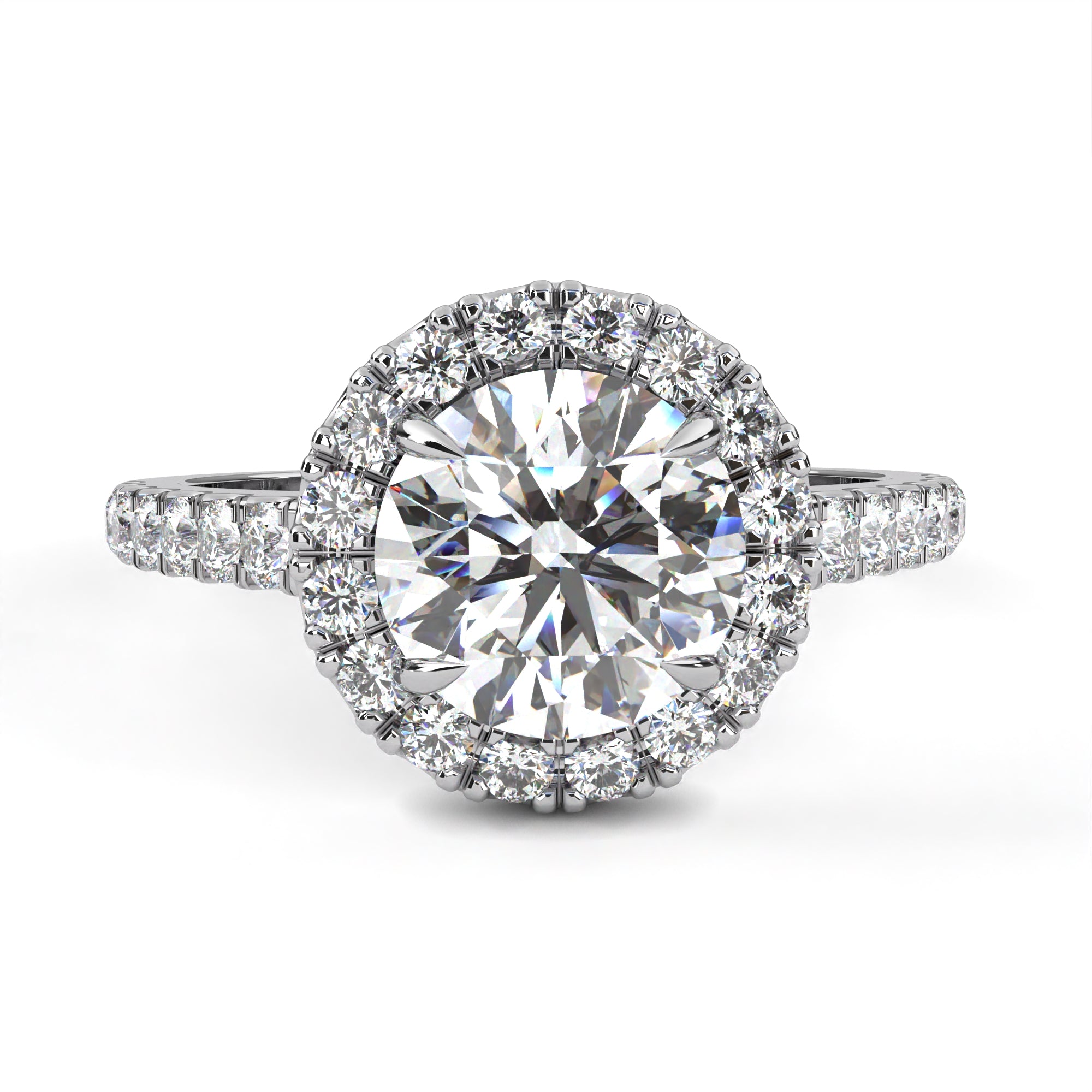 Sol | Round Solitaire with halo Lab-Grown Diamond