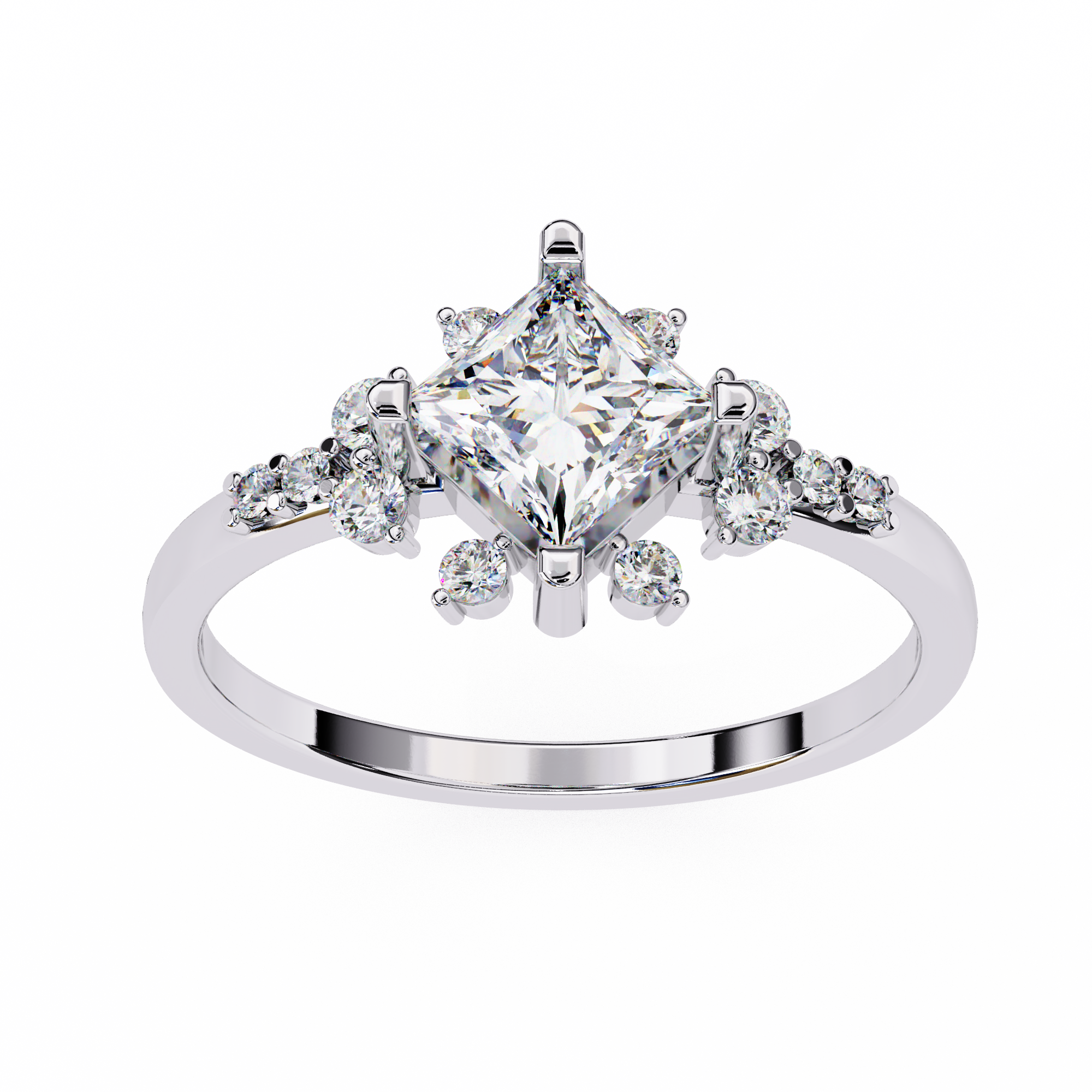 Mode | Princess-Cut Diamond Ring in heritage look