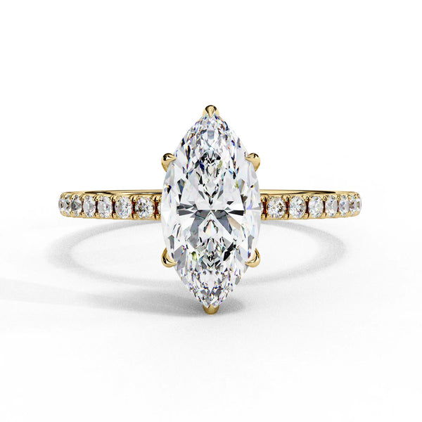Mira | Marquise Diamond Ring with Hidden Halo - Nivara