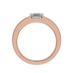 Amara | Emerald Solitaire Plain Band Ring - Nivara