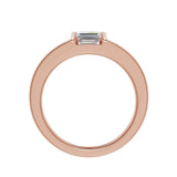 Amara | Emerald Solitaire Plain Band Ring - Nivara