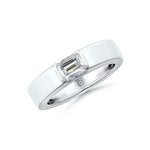 Amara | Emerald Solitaire Plain Band Ring - Nivara