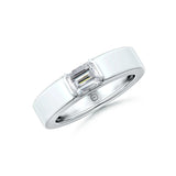 Amara | Emerald Solitaire Plain Band Ring - Nivara