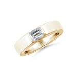 Amara | Emerald Solitaire Plain Band Ring - Nivara