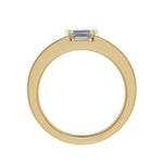 Amara | Emerald Solitaire Plain Band Ring - Nivara