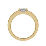 Amara | Emerald Solitaire Plain Band Ring - Nivara