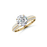 Amara | Round Solitiare with Round Side Stones Ring