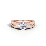 Amara | Round Solitaire with Split Shank Ring