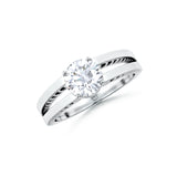 Amara | Round Solitaire with Split Shank Ring