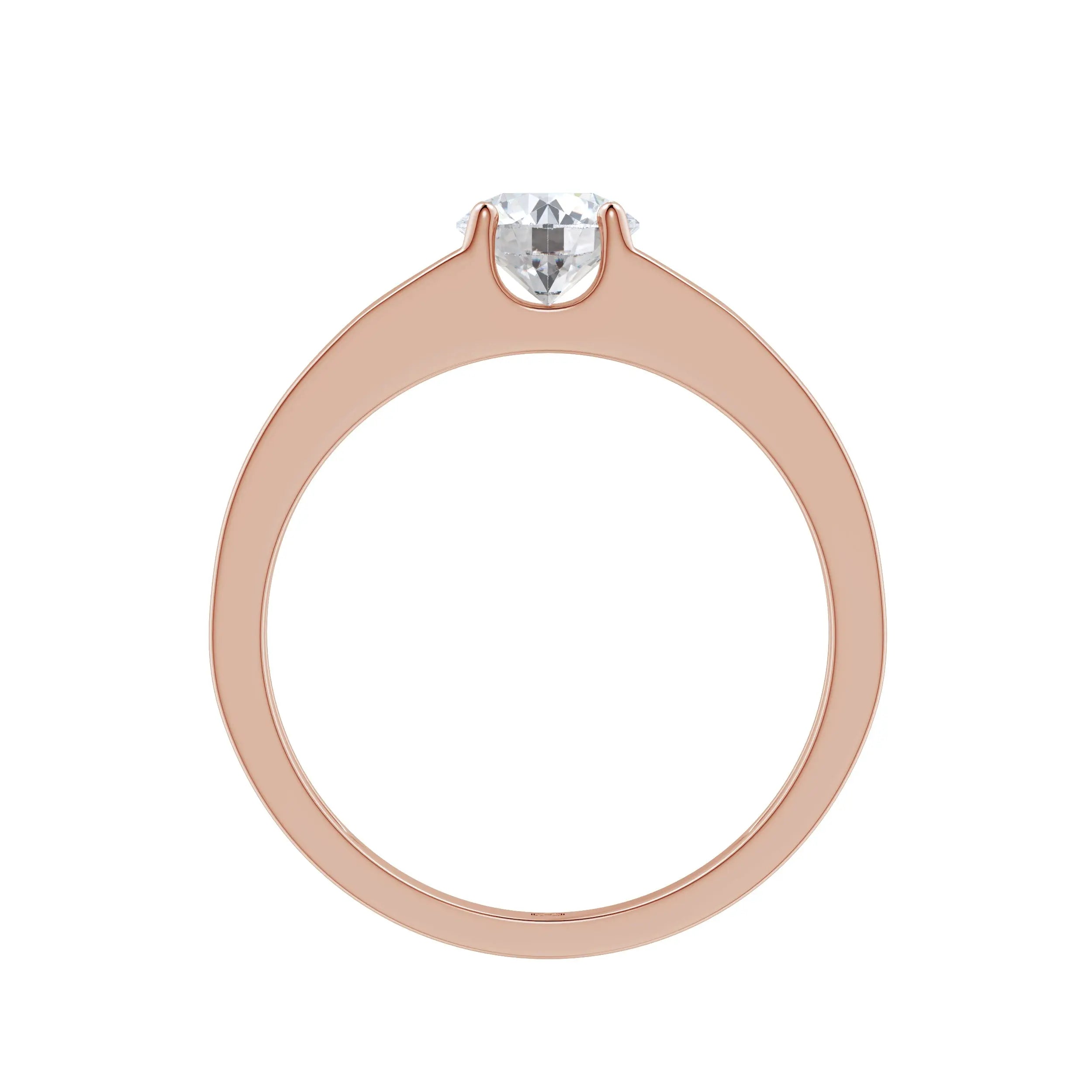 Amara | Double Band with Round Solitaire Ring - Nivara