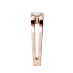 Amara | Double Band with Round Solitaire Ring - Nivara