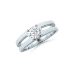 Amara | Double Band with Round Solitaire Ring - Nivara