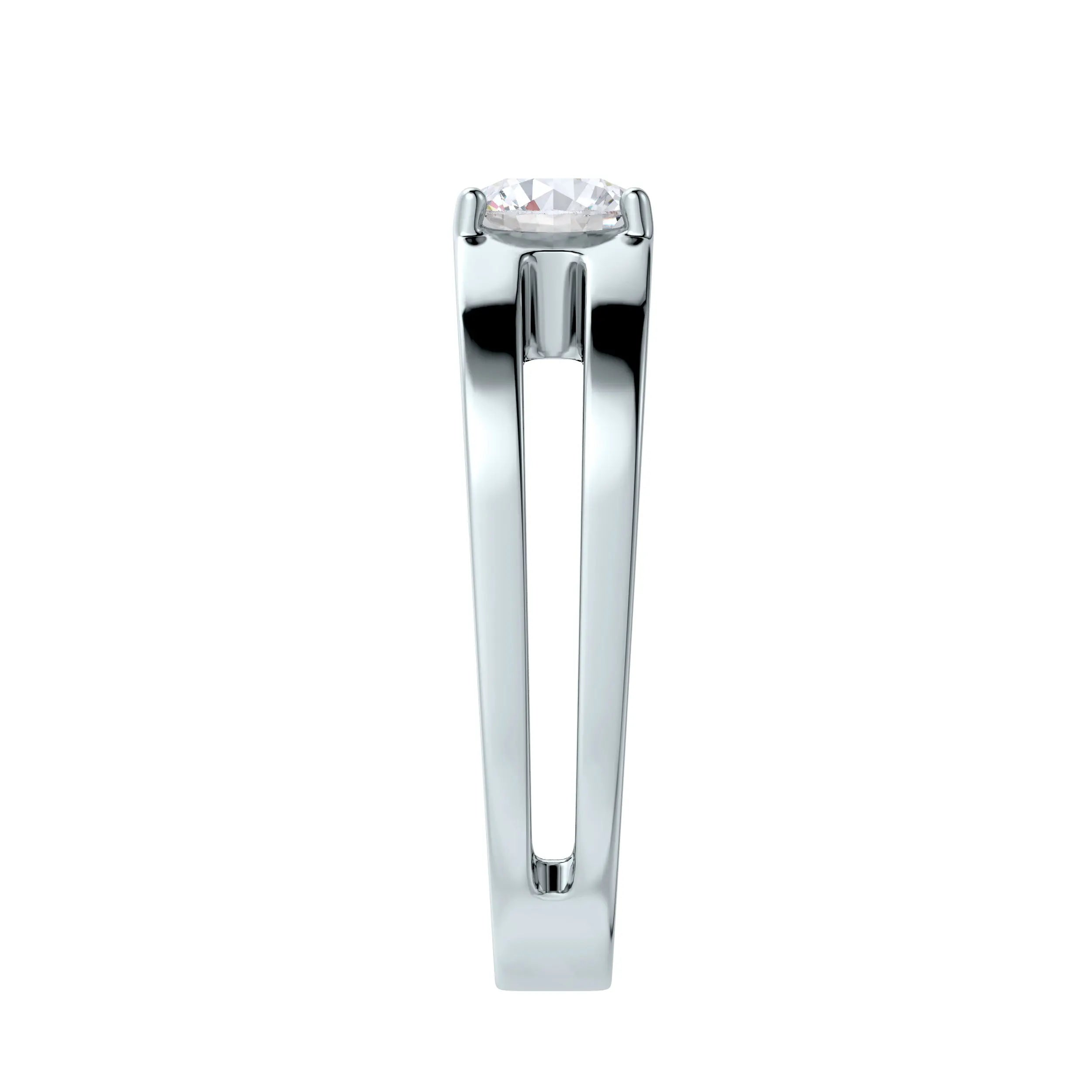 Amara | Double Band with Round Solitaire Ring - Nivara