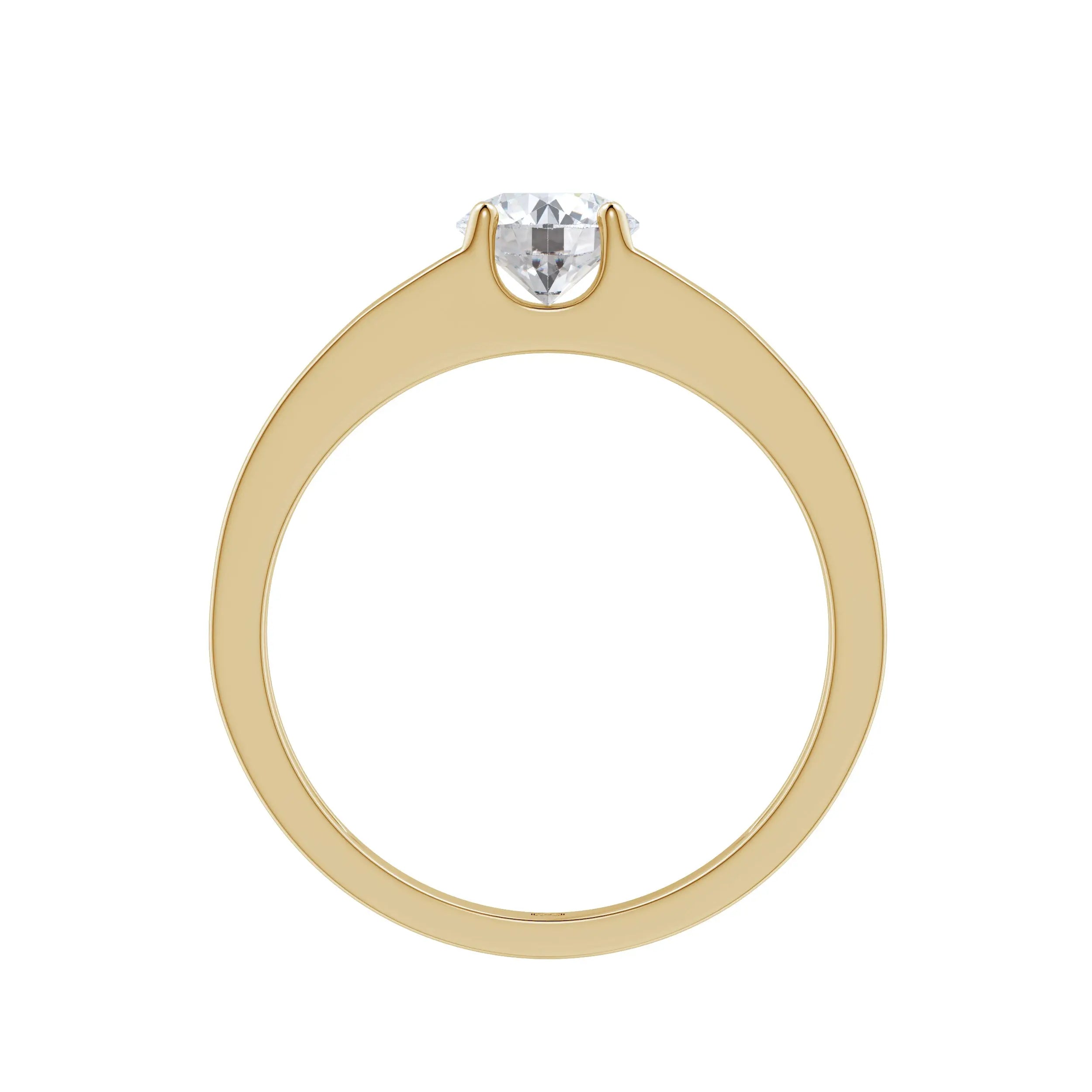 Amara | Double Band with Round Solitaire Ring - Nivara