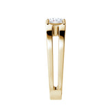 Amara | Double Band with Round Solitaire Ring - Nivara