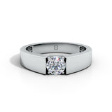 Amara | Round Solitaire Smooth Band Ring
