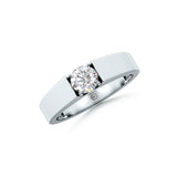Amara | Round Solitaire Smooth Band Ring