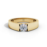 Amara | Round Solitaire Smooth Band Ring