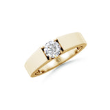Amara | Round Solitaire Smooth Band Ring