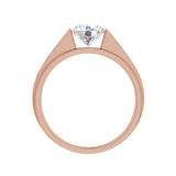Amora | Round Solitaire on a Wide Band Ring
